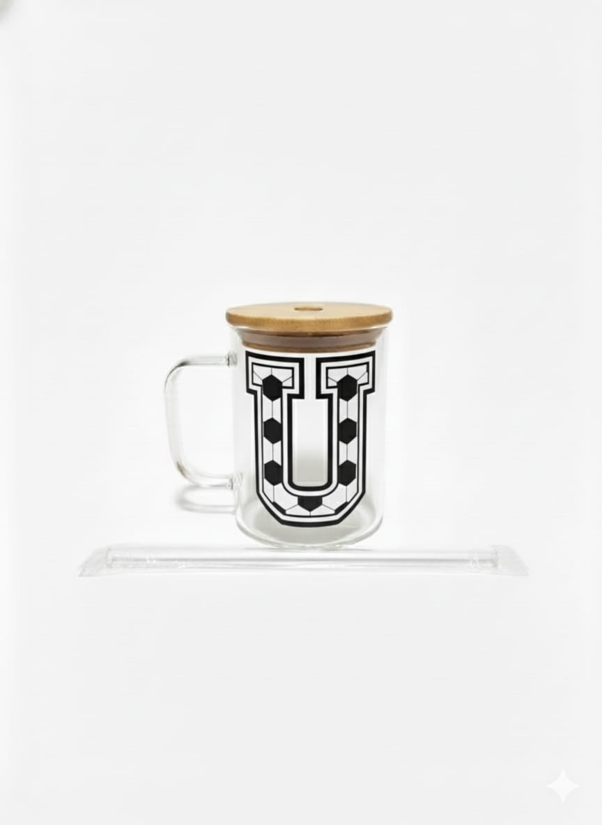 The Modern Glass Tumbler Design with Alphabet Soccer AND Rose