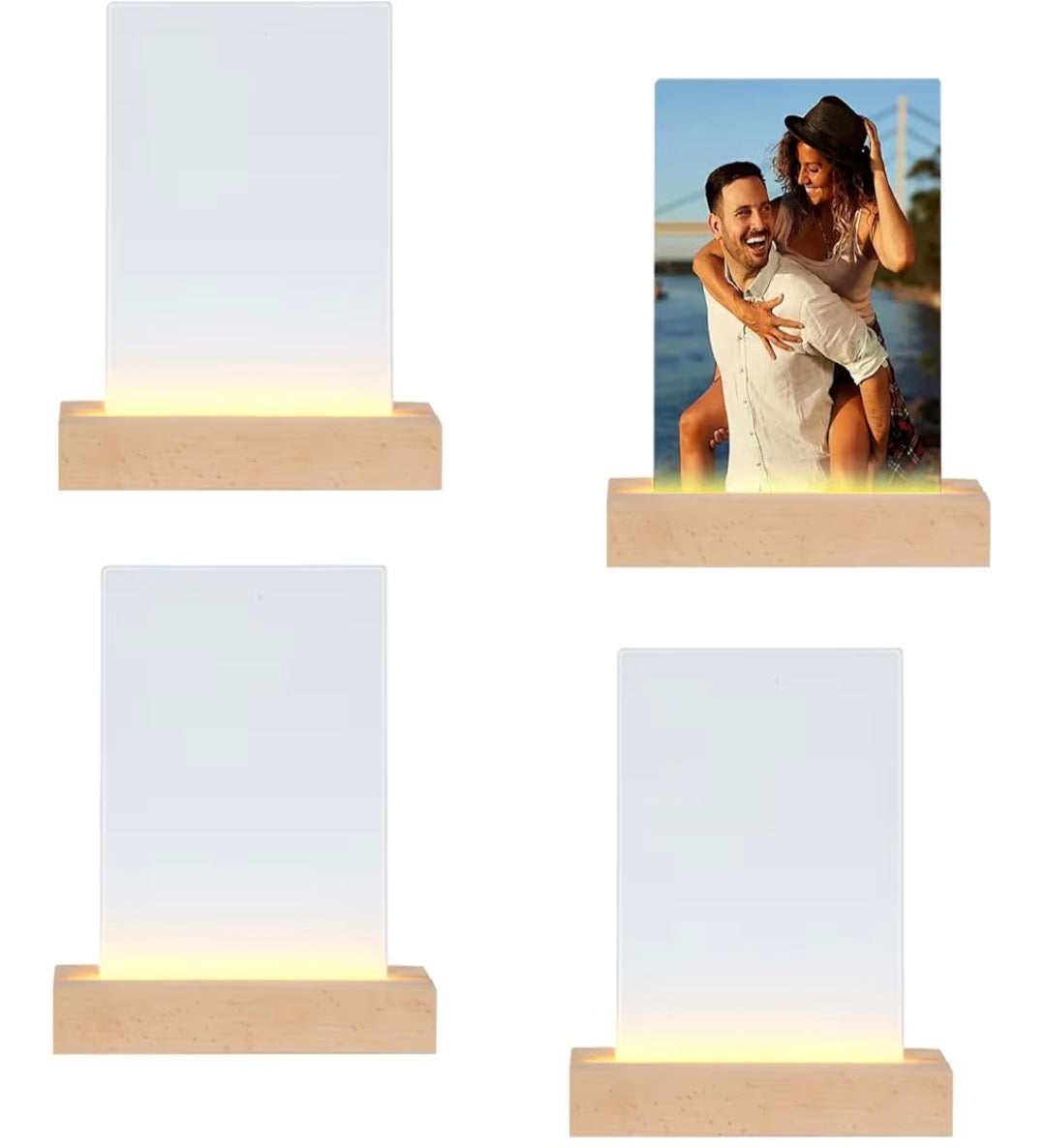 Glass Photo Frame Panel / LED Base