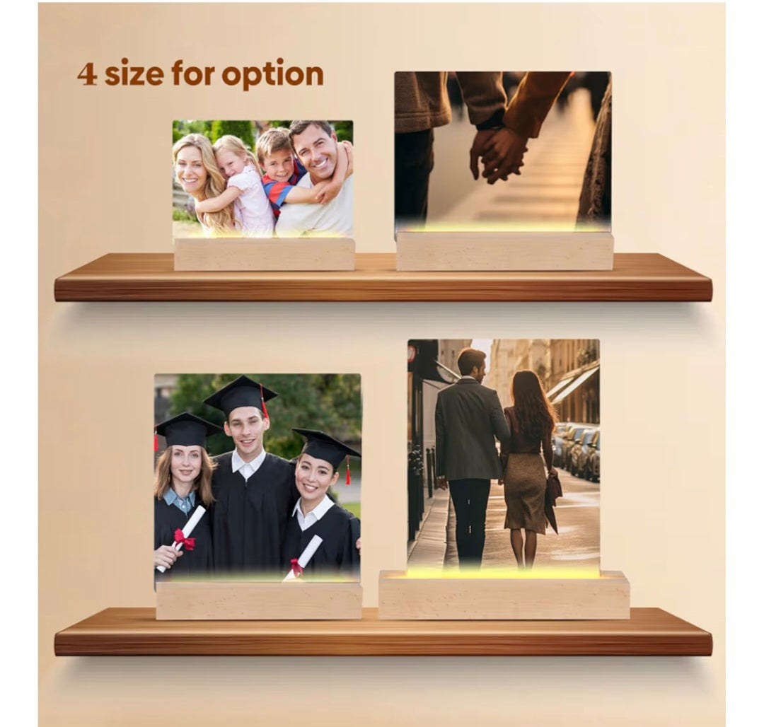 Glass Photo Frame Panel / LED Base
