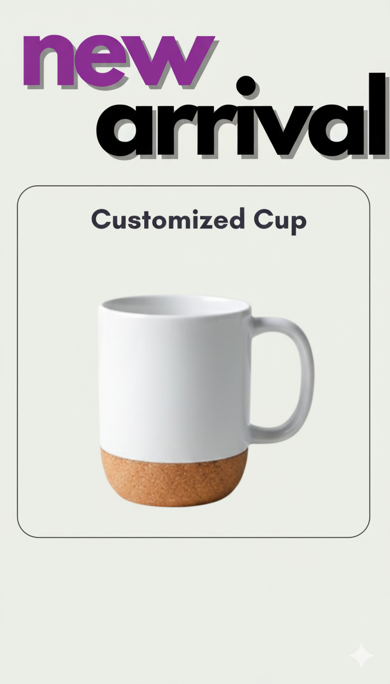 The Luxe Cork-Bottom Custom Mug